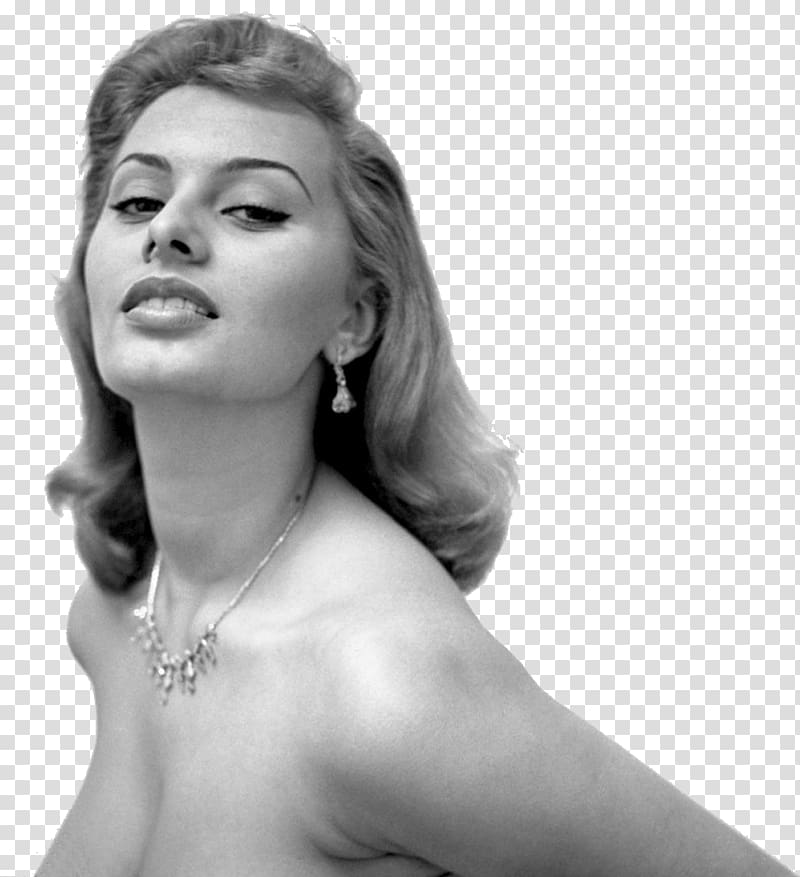 woman's face, Sophia Loren Side View transparent background PNG clipart