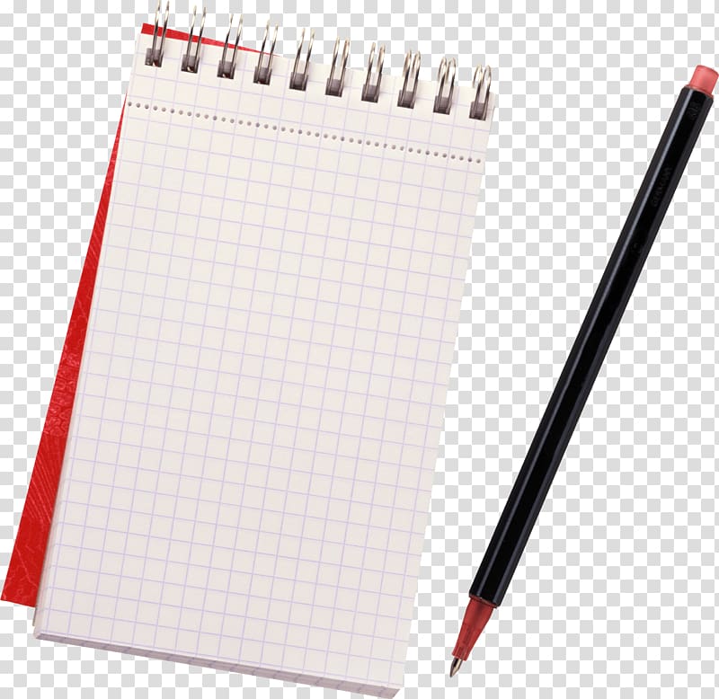 two spiral notepad and black pen , Notepad transparent background PNG clipart