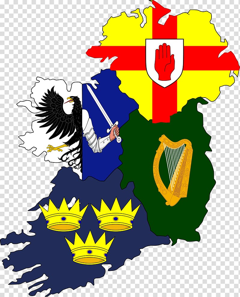 Four Provinces Flag of Ireland Map, ireland transparent background PNG clipart