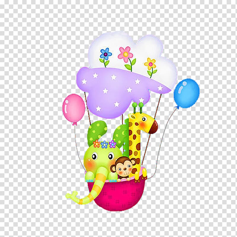 Childrens Day Drawing frame Animation, Cartoon parachute transparent background PNG clipart