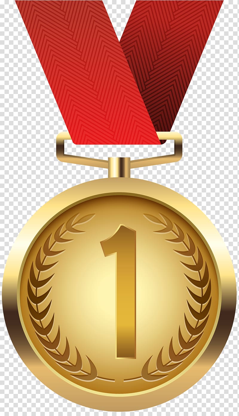 Gold medal transparent background PNG clipart