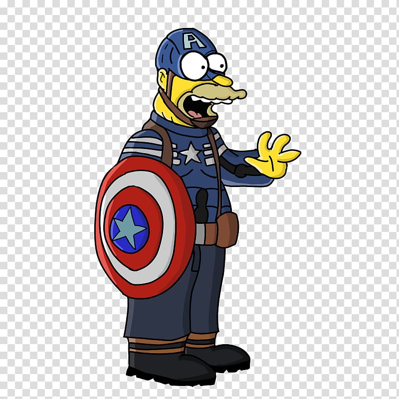 Captain America Bart Simpson Grampa Simpson Clint Barton Carol Danvers, captain america transparent background PNG clipart