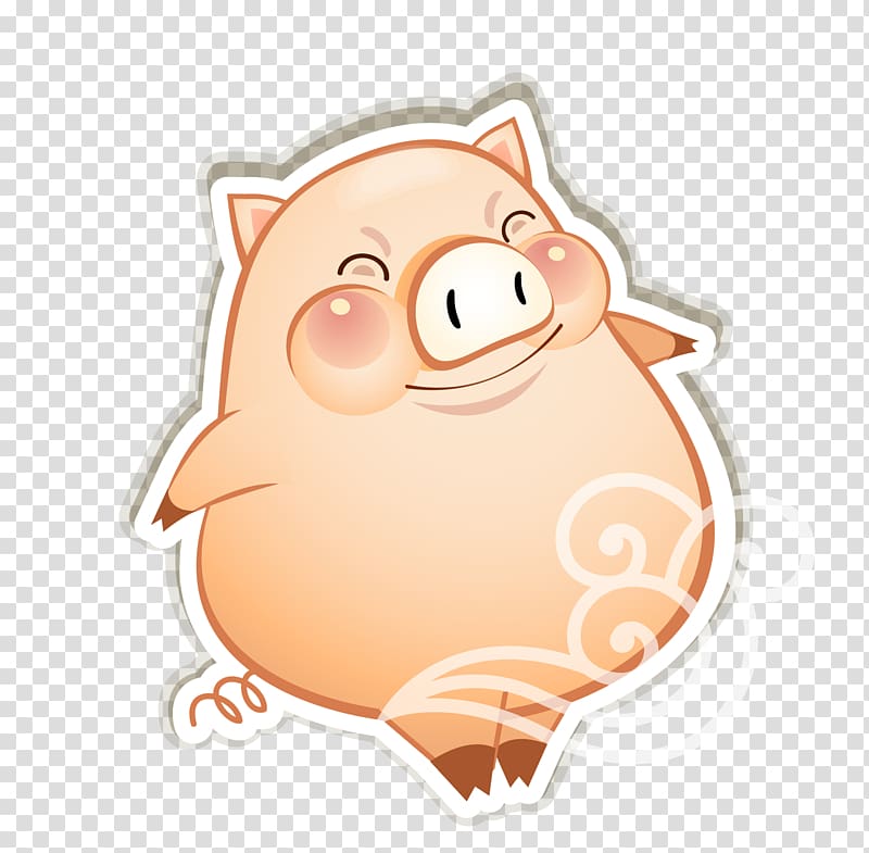 Domestic pig Cartoon, Cute cartoon pig transparent background PNG clipart