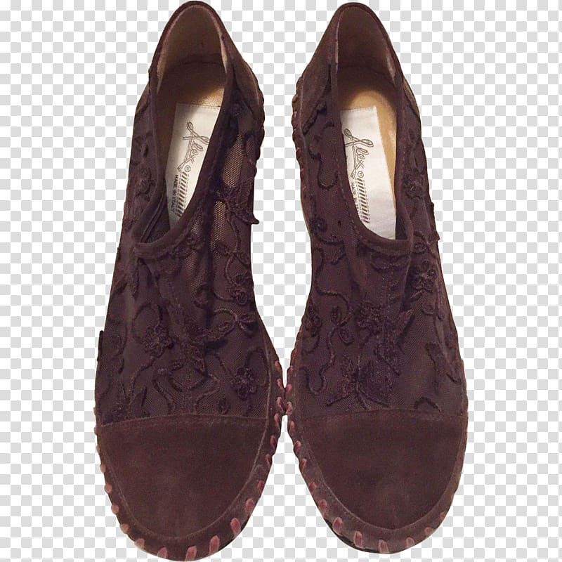 Shoe Suede Embroidery Common mushroom, Brown Dress Shoes for Women Laces transparent background PNG clipart