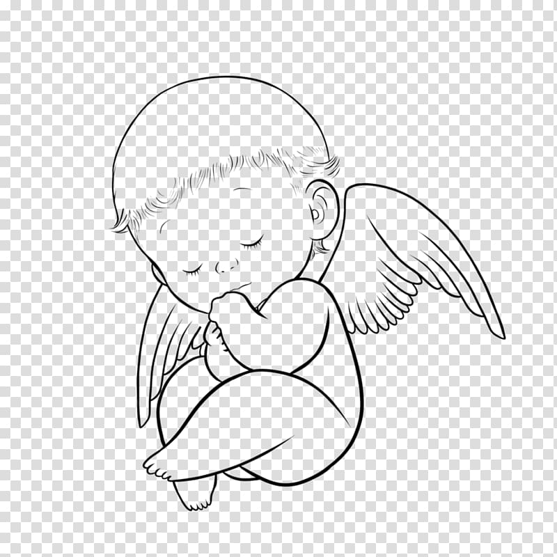 Tattoo Drawing Angel Infant Child, kid praying transparent background PNG clipart