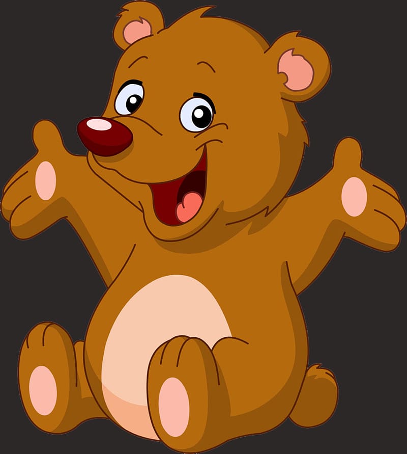 Drawing Cartoon , Lovely hand-painted Bear transparent background PNG clipart