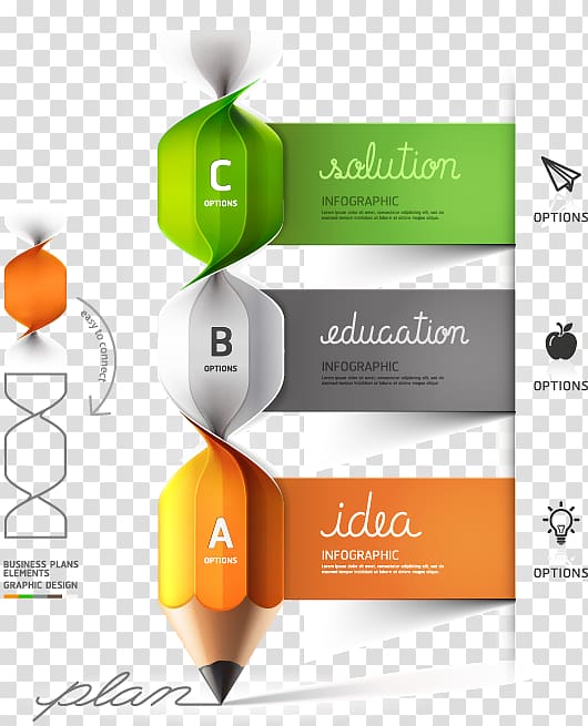 Infographic Spiral , Exquisite pencil roll design material, transparent background PNG clipart