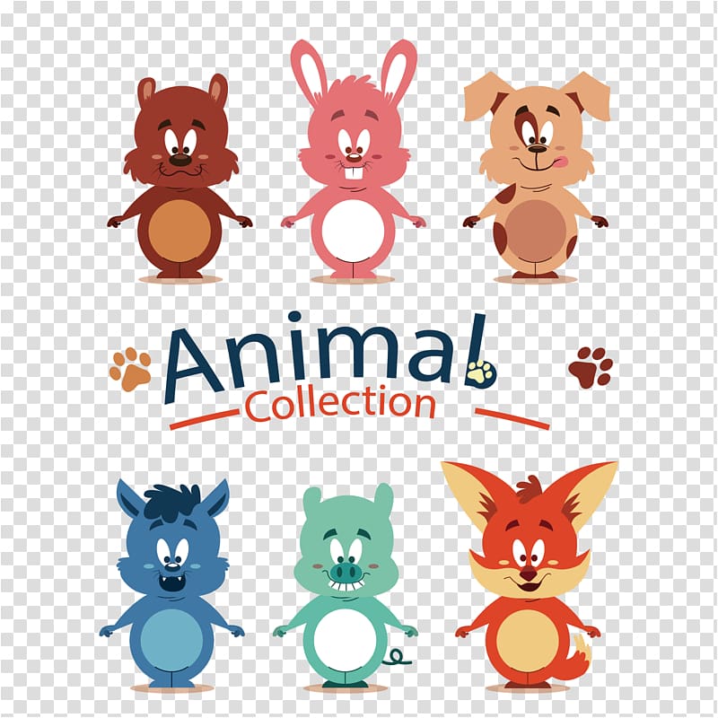 Animated cartoon Euclidean , Cute cartoon animals material design transparent background PNG clipart