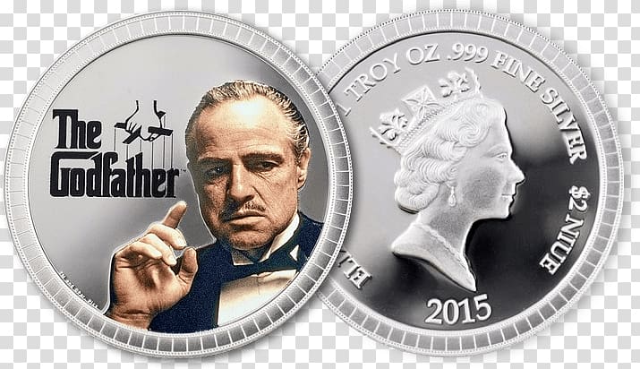 Marlon Brando Silver coin The Godfather Vito Corleone, marlon brando the godfather transparent background PNG clipart