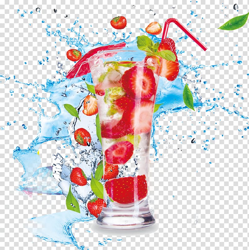 strawberry beverage illustration, Juice Soft drink Cocktail Non-alcoholic drink Gelatin dessert, Fruit juice beverage transparent background PNG clipart