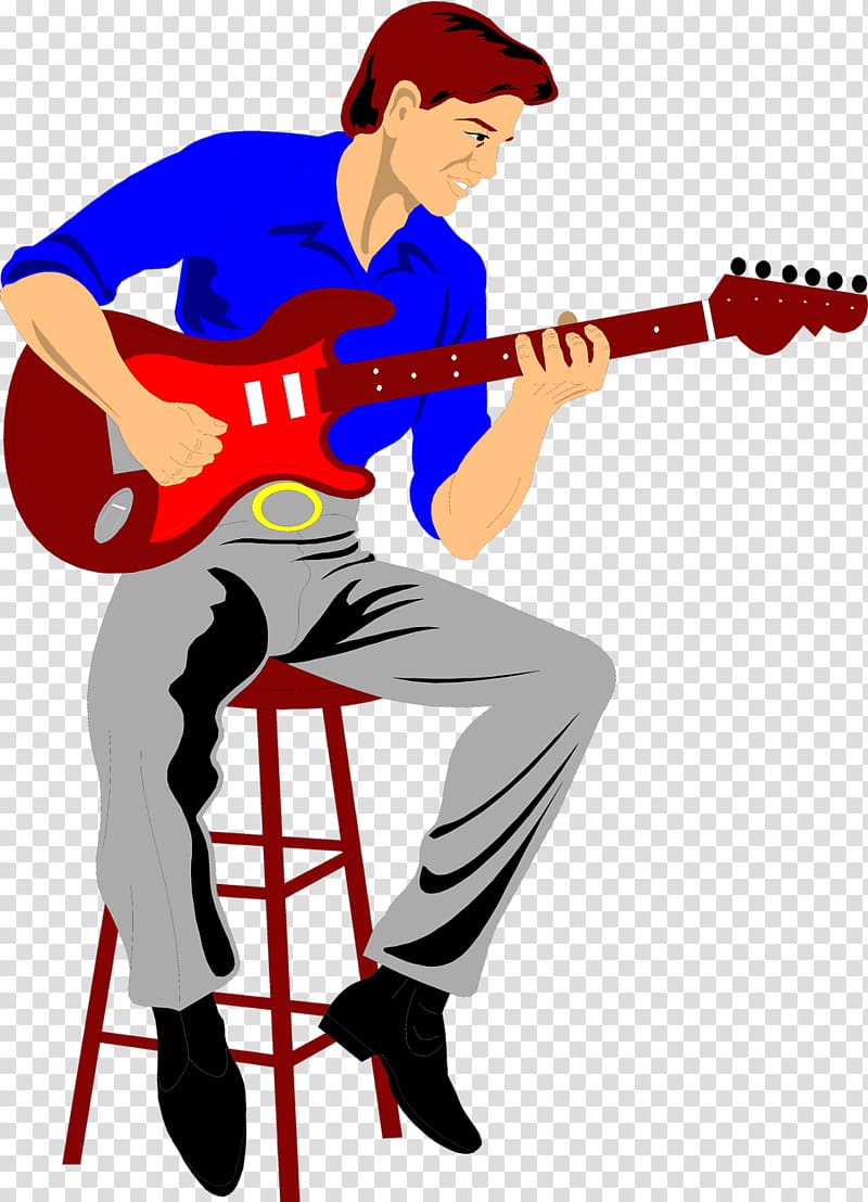 electric guitar player clipart