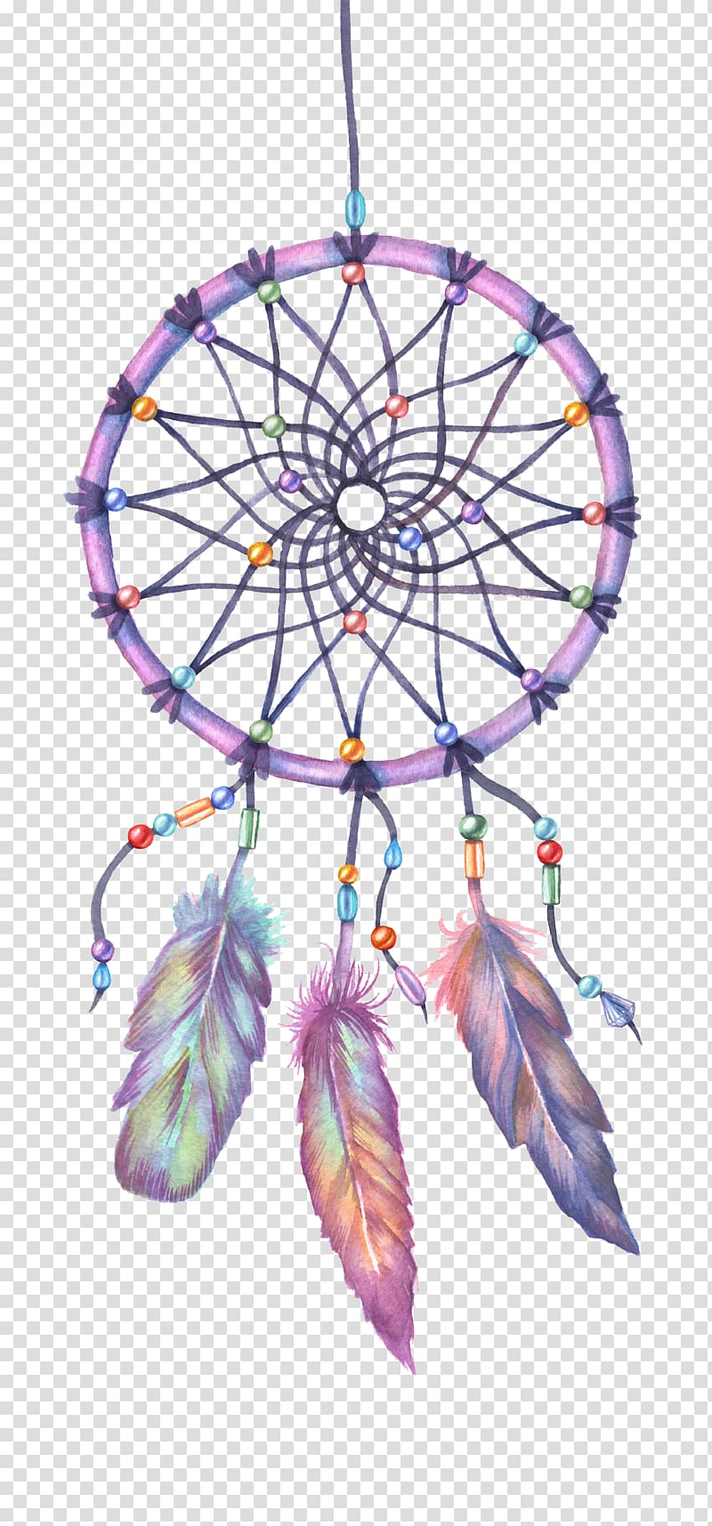 purple dreamcatcher, Dreamcatcher Drawing Watercolor painting Illustration, Purple Dreamcatcher transparent background PNG clipart