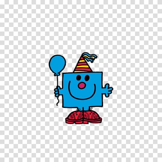 blue character holding balloon , Mr. Birthday transparent background PNG clipart