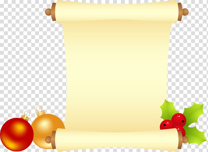 Paper Christmas decoration Scroll, banquet transparent background PNG clipart