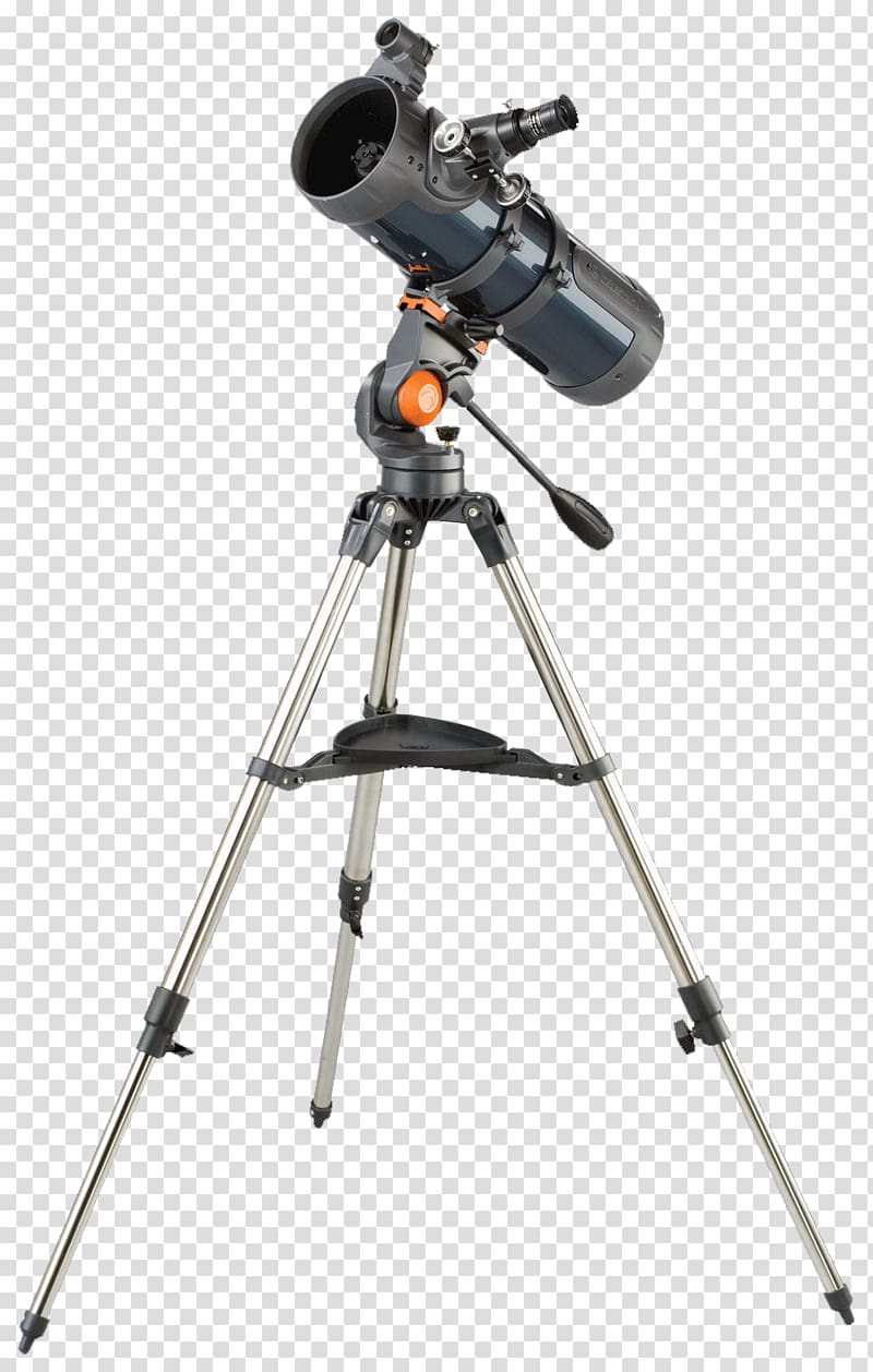 Reflecting telescope Refracting telescope Celestron Altazimuth mount, brown telescope transparent background PNG clipart