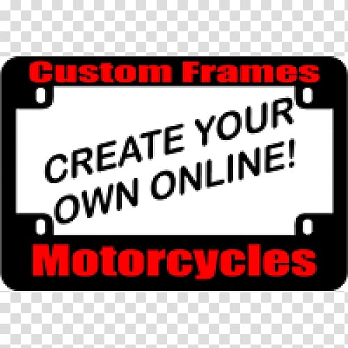 Vehicle License Plates Custom motorcycle Bicycle Frames Motorcycle frame, license transparent background PNG clipart