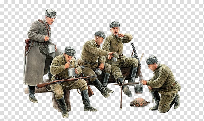 Second World War 1:35 scale Soldier Soviet Union Infantry, soldiers transparent background PNG clipart