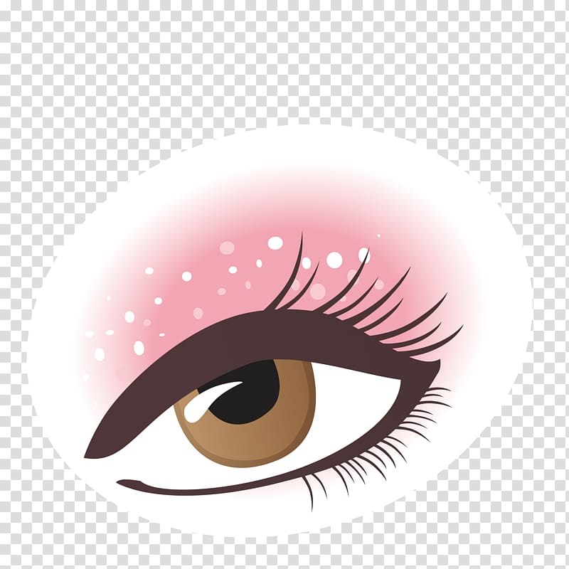 Cosmetics Eye shadow Eyelash Nail polish, cartoon eyes transparent background PNG clipart