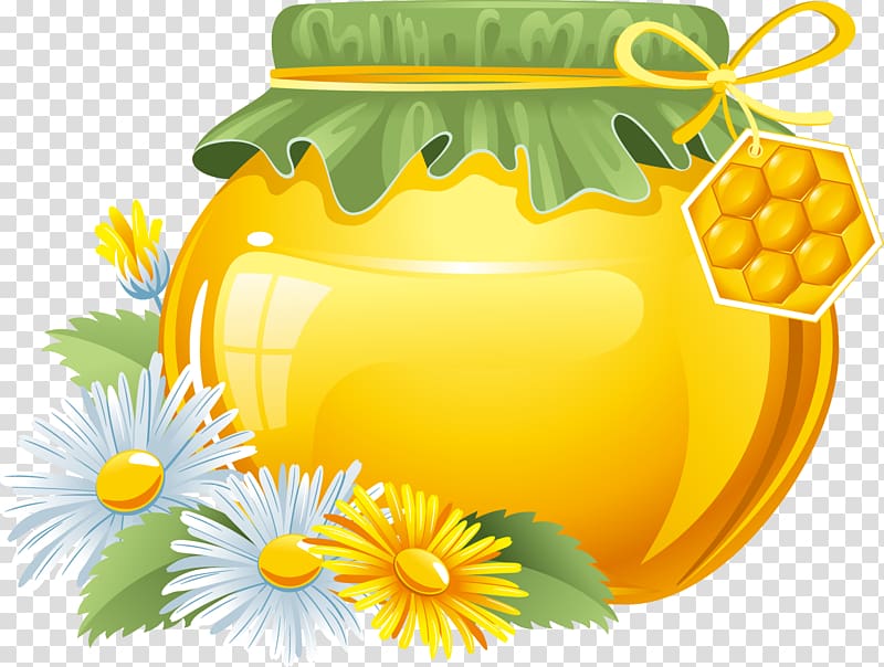 Bee Honey Jar Euclidean , Wild chrysanthemum honey jar transparent background PNG clipart