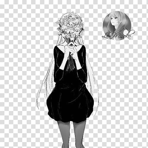 Manga Anime Black and white Drawing Otaku, heart girl transparent ...