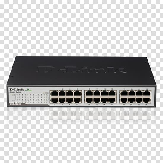 Gigabit Ethernet Network switch D-Link DGS-1024D Medium-dependent interface, network diagram router symbol transparent background PNG clipart
