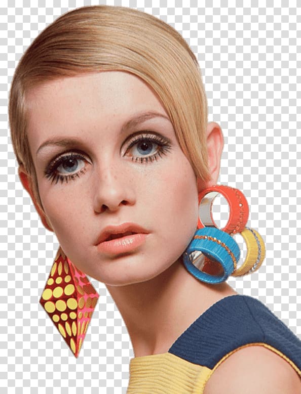 women's blue and yellow top, Twiggy Earrings transparent background PNG clipart