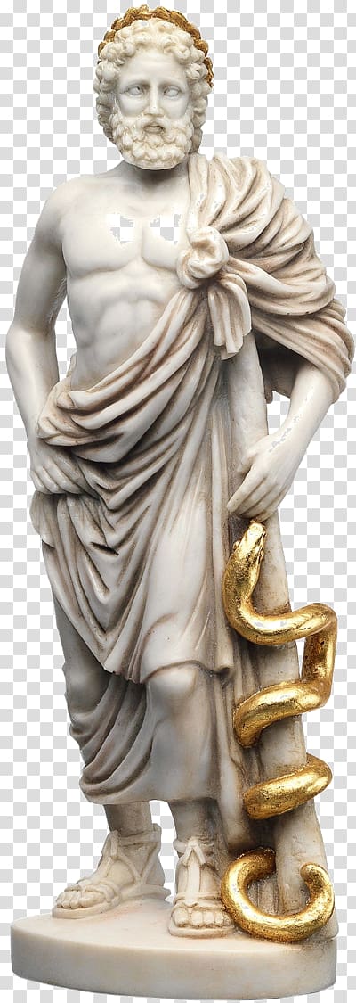 Rod of Asclepius Medicine Greek mythology Hygieia, Greek statue transparent background PNG clipart