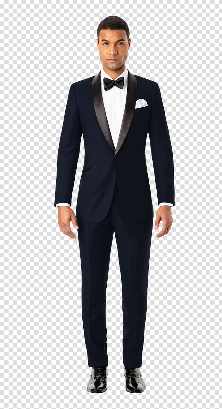 Lapel Tuxedo Suit Black tie Navy blue, tuxedo suit transparent background PNG clipart