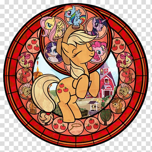 Applejack Window Twilight Sparkle Stained glass, window transparent background PNG clipart