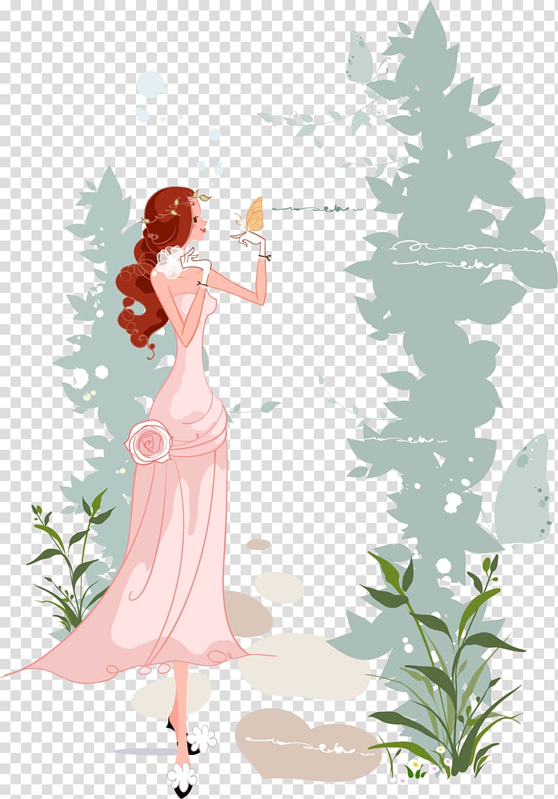 Marriage Bride Illustration, Hand-painted bride transparent background PNG clipart