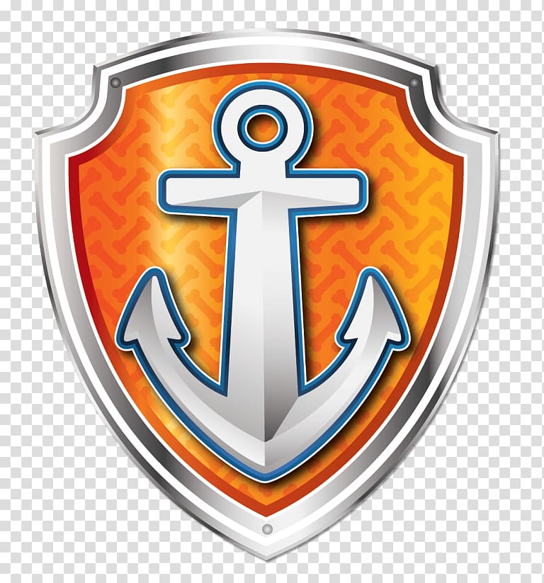 white and orange anchor logo, Badge Dog Zuma Sea Patrol: Pups Save a Baby Octopus, Dog transparent background PNG clipart