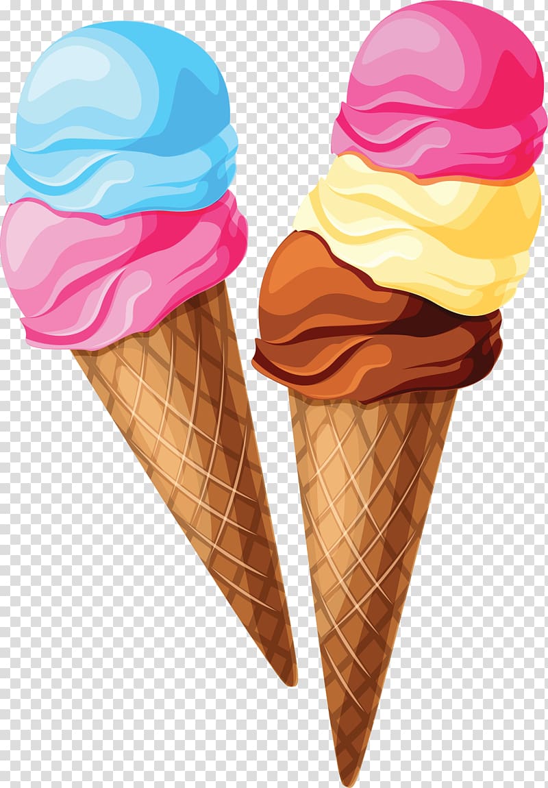 two ice creams graphic, Ice cream Gelato Frozen yogurt, Ice cream transparent background PNG clipart