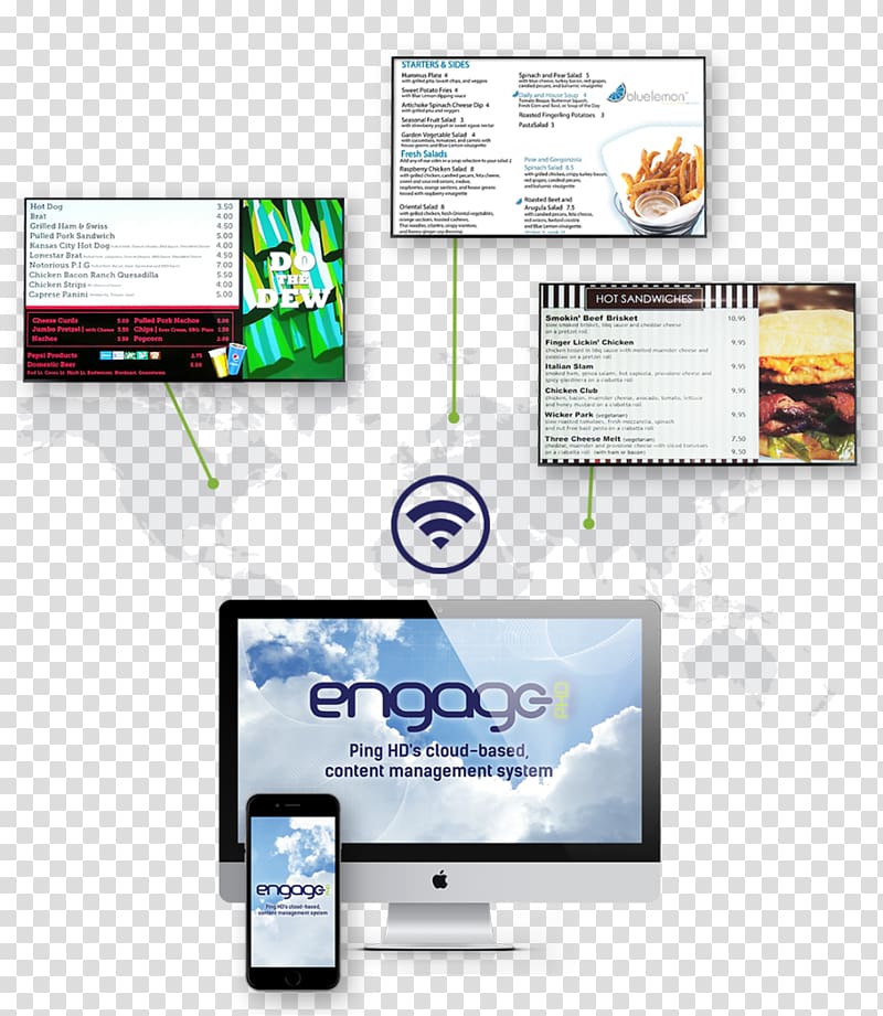 Computer Monitors Touchscreen Digital Signs Advertising Ping HD, menu boards transparent background PNG clipart
