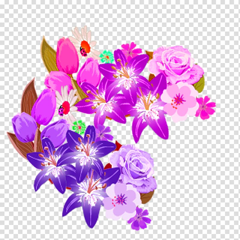 Bouquet purple gradient material transparent background PNG clipart
