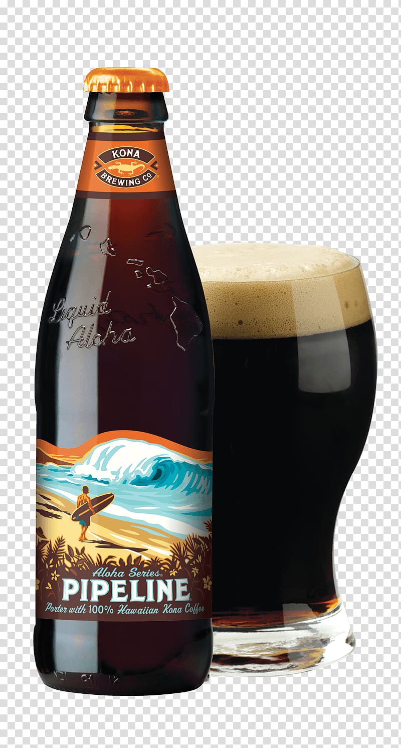 Kailua Pipeline Porter Beer Kona Brewing Company, pipeline transparent background PNG clipart