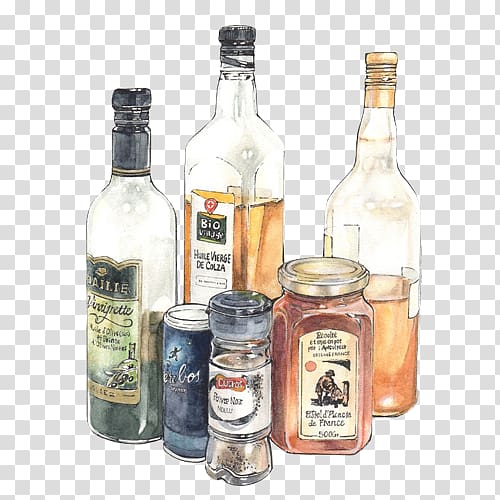 Vodka Cocktail Wine Bottle Drink, Vodka hand painting material transparent background PNG clipart