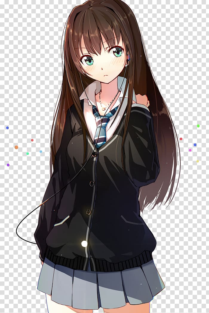 The Idolmaster Cinderella Girls Anime Manga Brown hair, Anime transparent background PNG clipart
