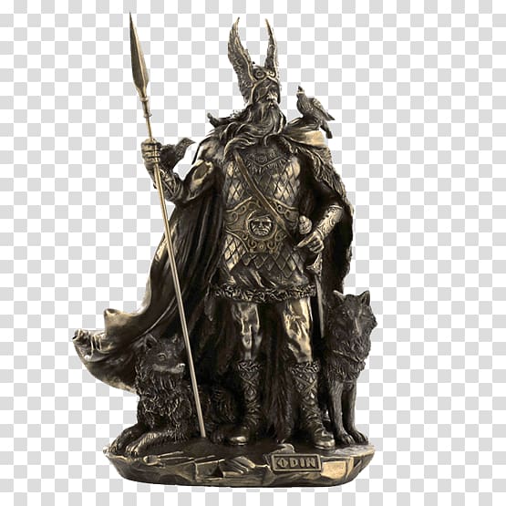 Odin Bronze sculpture Statue Norse mythology, Norse Mythology transparent background PNG clipart