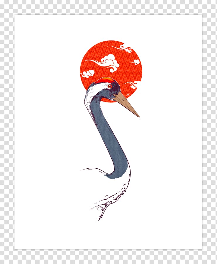 Red-crowned crane Grey crowned crane TeePublic T-shirt, japanese Crane transparent background PNG clipart