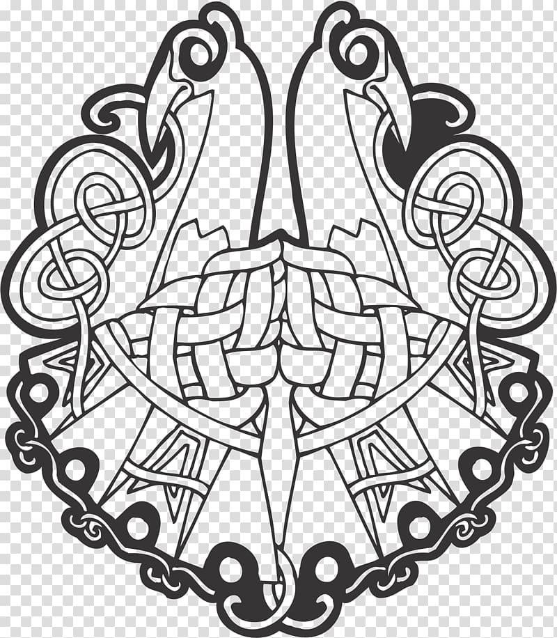 Black and white Ornament , Celtic Style transparent background PNG clipart