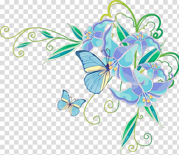 Butterfly Flower Wedding invitation Blue, decoracion transparent background PNG clipart