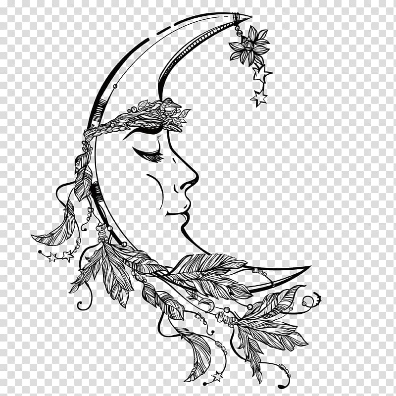 Drawing Moon Face, moon transparent background PNG clipart