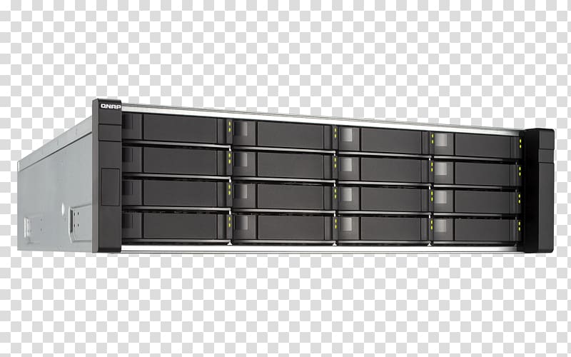 Disk array Serial Attached SCSI Network Storage Systems QNAP ES1640DC NAS server, SAS 6Gb/s QNAP EJ1600 16-Bay Expansion Enclosure, others transparent background PNG clipart