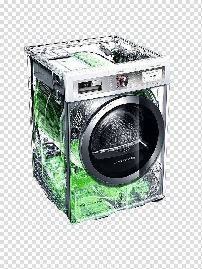 Robert Bosch GmbH Washing machine Clothes dryer Home appliance Condenser, Drum washing machine transparent background PNG clipart