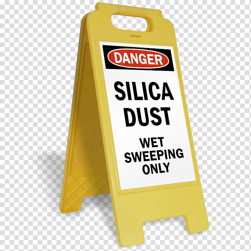 Hazard Silicon dioxide Occupational Safety and Health Administration Sign, wet-floor transparent background PNG clipart