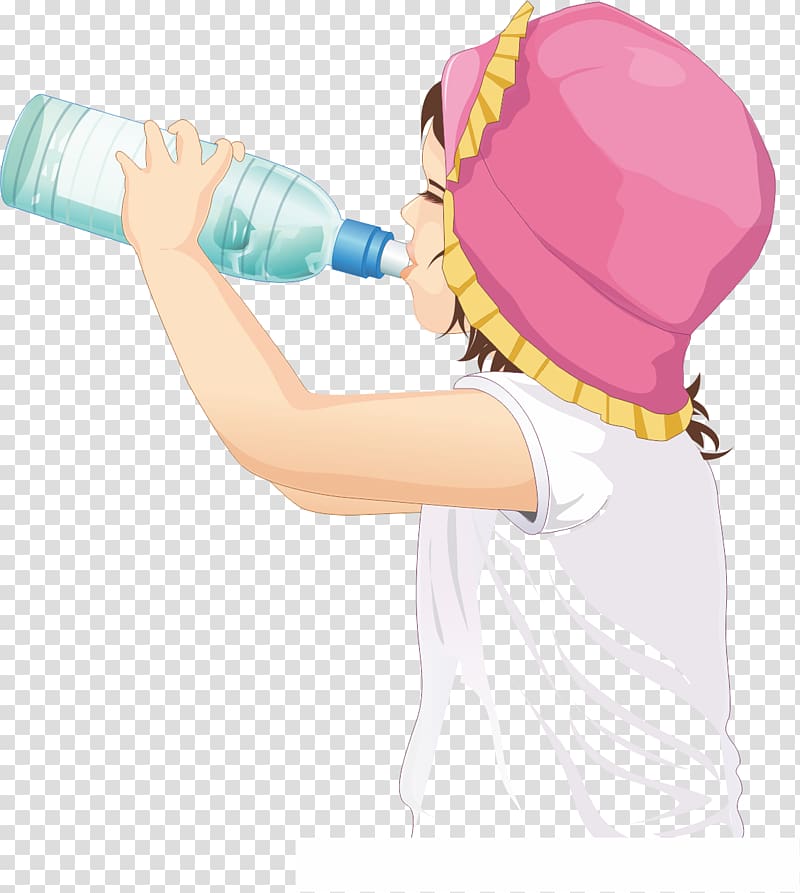 Cartoon Drinking Logo, Drink little girl transparent background PNG clipart