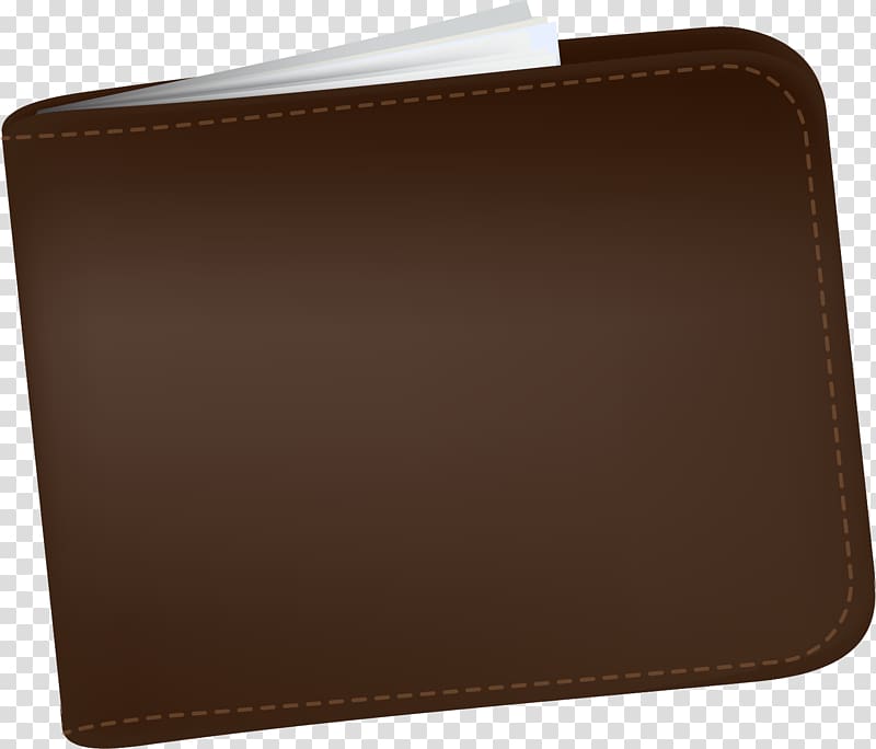 Wallet Leather Rectangle, Brown simple wallet transparent background PNG clipart