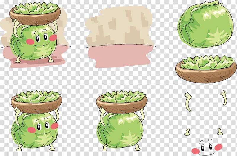 Hot pot Vegetable Cabbage Illustration, Lifts cabbage expression transparent background PNG clipart