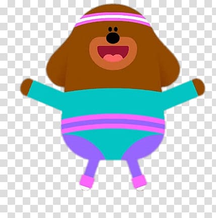 brown and blue bear illustration, Duggee Doing Aerobics transparent background PNG clipart