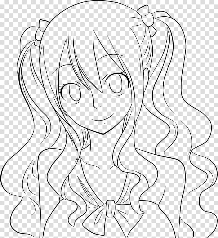 Erza Scarlet Line art Drawing Mirajane Strauss, Anime transparent background PNG clipart
